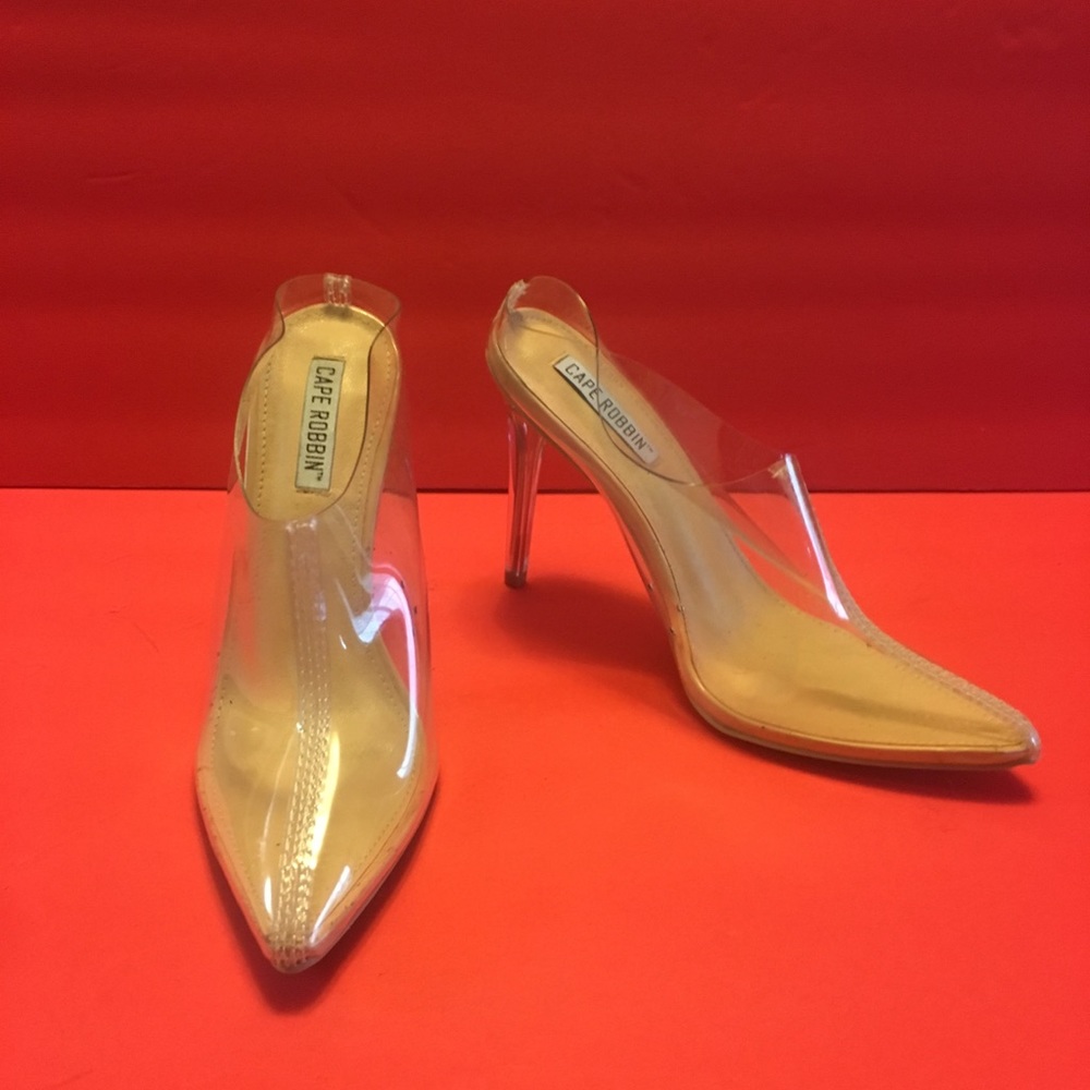 Cinderella-esque high heeled mules